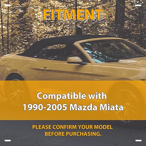 Miniatura 2 de KUAFU Parte superior suave convertible compatible con Mazda Miata 1990-2005 - Parte superior de vinilo con ventana de vidrio calentada, color negro