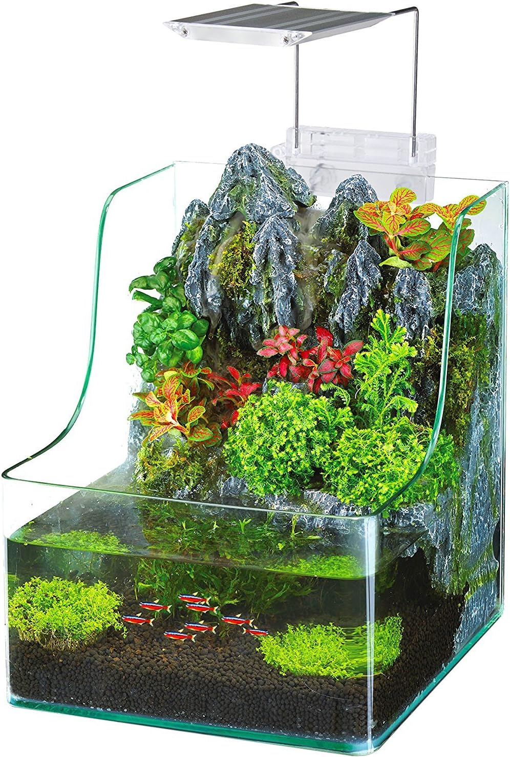 Penn-Plax AquaTerrium Planting Tank – Hydroponic Aquarium with Integrated Filter System for Live Plants and Fish – 1.85 Gallons