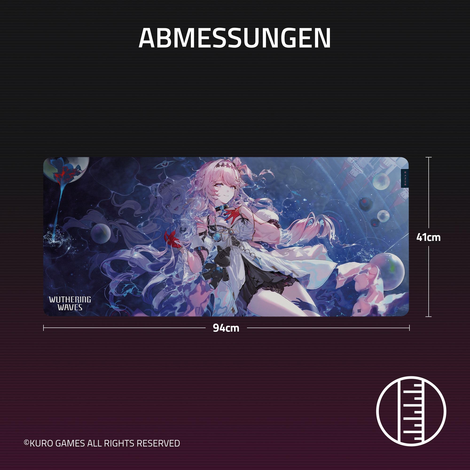 Razer Gigantus V2 XXL Wuthering Waves - Weiches Gaming-Mauspad für schnelle Spielstile und optimale Kontrolle - 940 x 410 x 4mm - Texturierter Stoff aus Mikrogewebe - rutschfest | Wuthering Waves