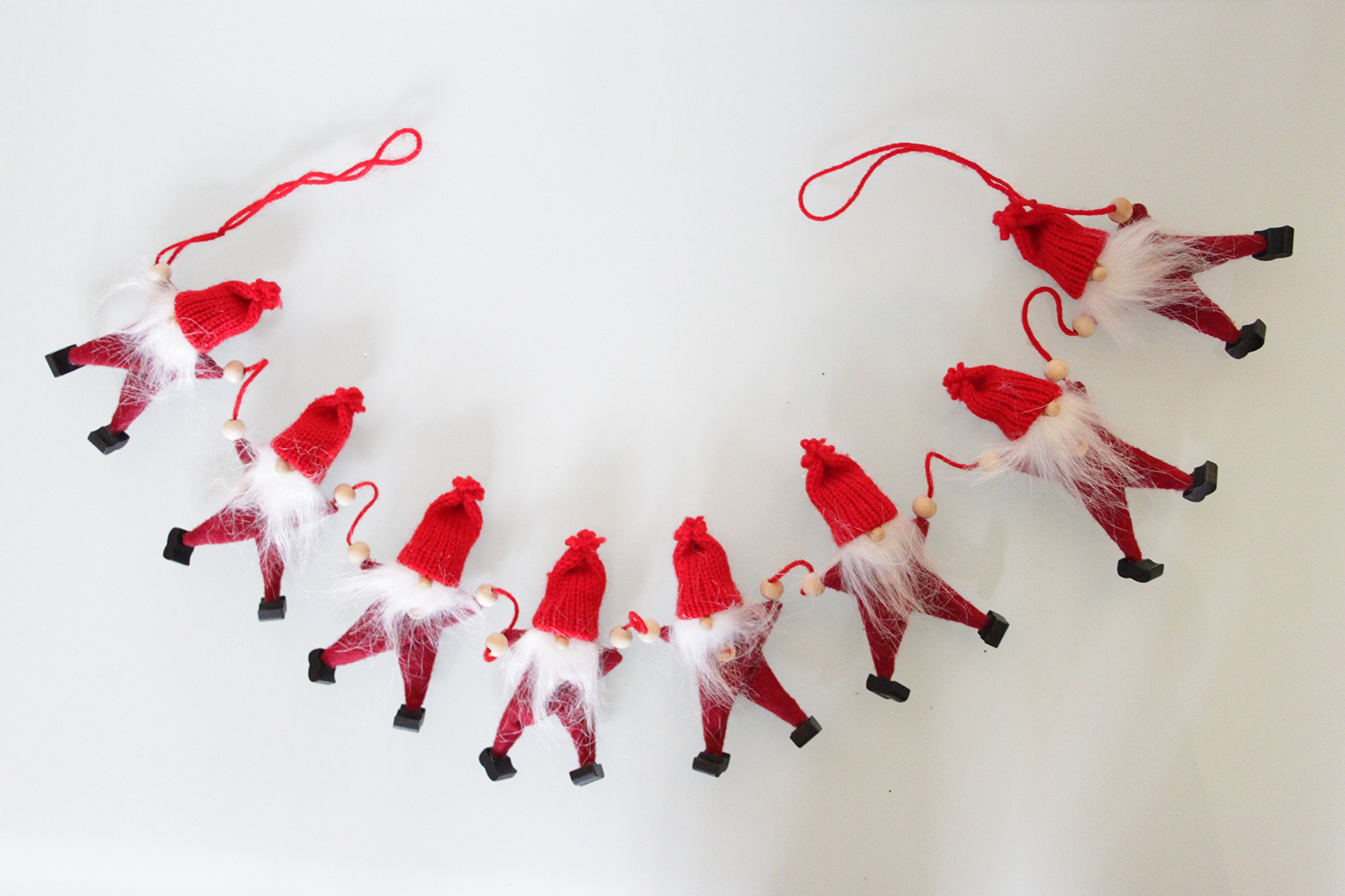 Sass & Belle Red Sass & Belle: Pixie Santa Doll Hanging Garland