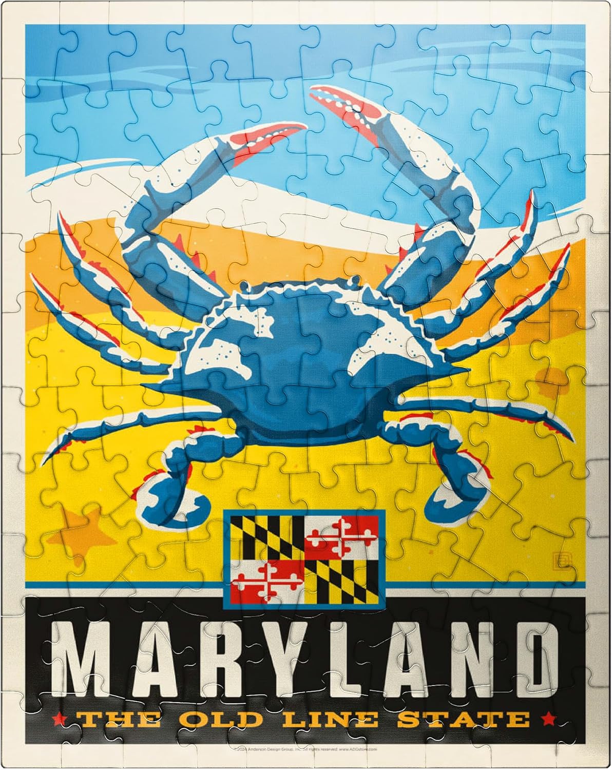 MyPuzzle Maryland: The Old Line State - Premium 100 Piece Jigsaw Puzzle for Adults