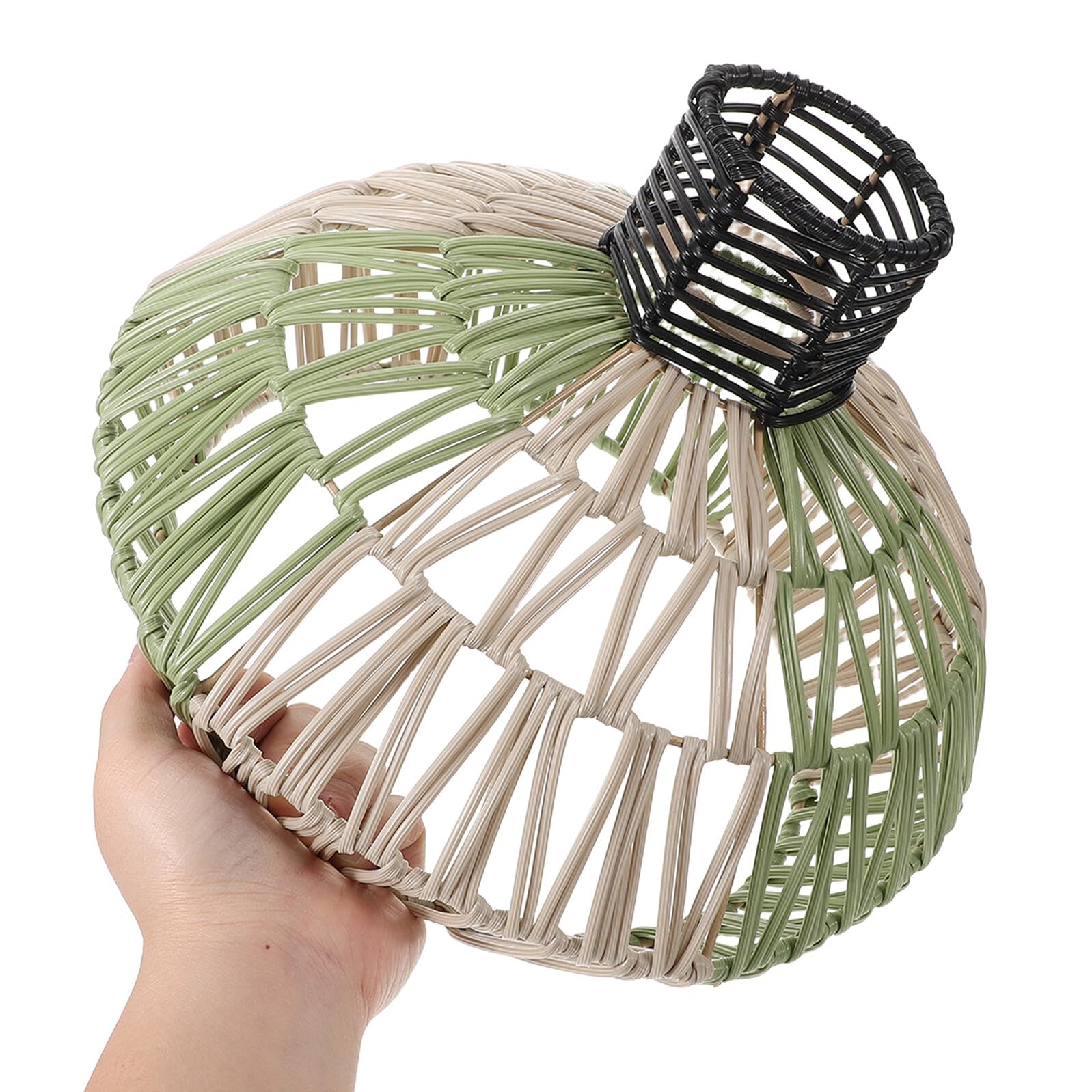 Ręcznie Tkany Abażur Do Lampy Wiszącej z Trwałego Plastiku i Metalu Klosz Stylu Rustykalnym i Boho Łatwy Montażu i Czyszczeniu Idealny Do Salonu i Kuchni