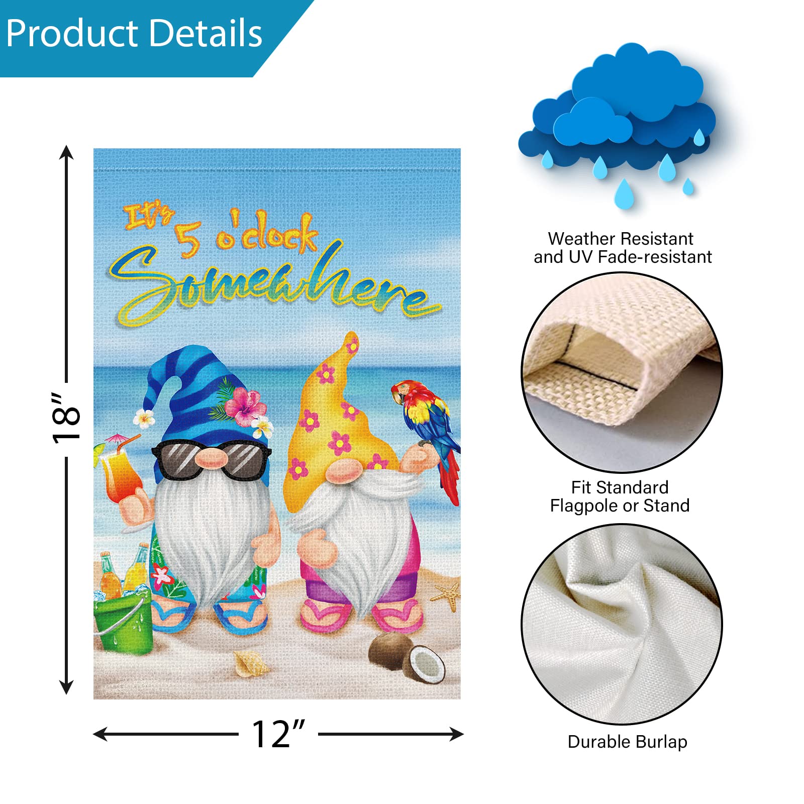 RLCMO Happy Birthday Gartenflagge – 30,5 X 45,7 Cm, Doppelseitig, Wetterfest, Mit Kuchen & Sternen
