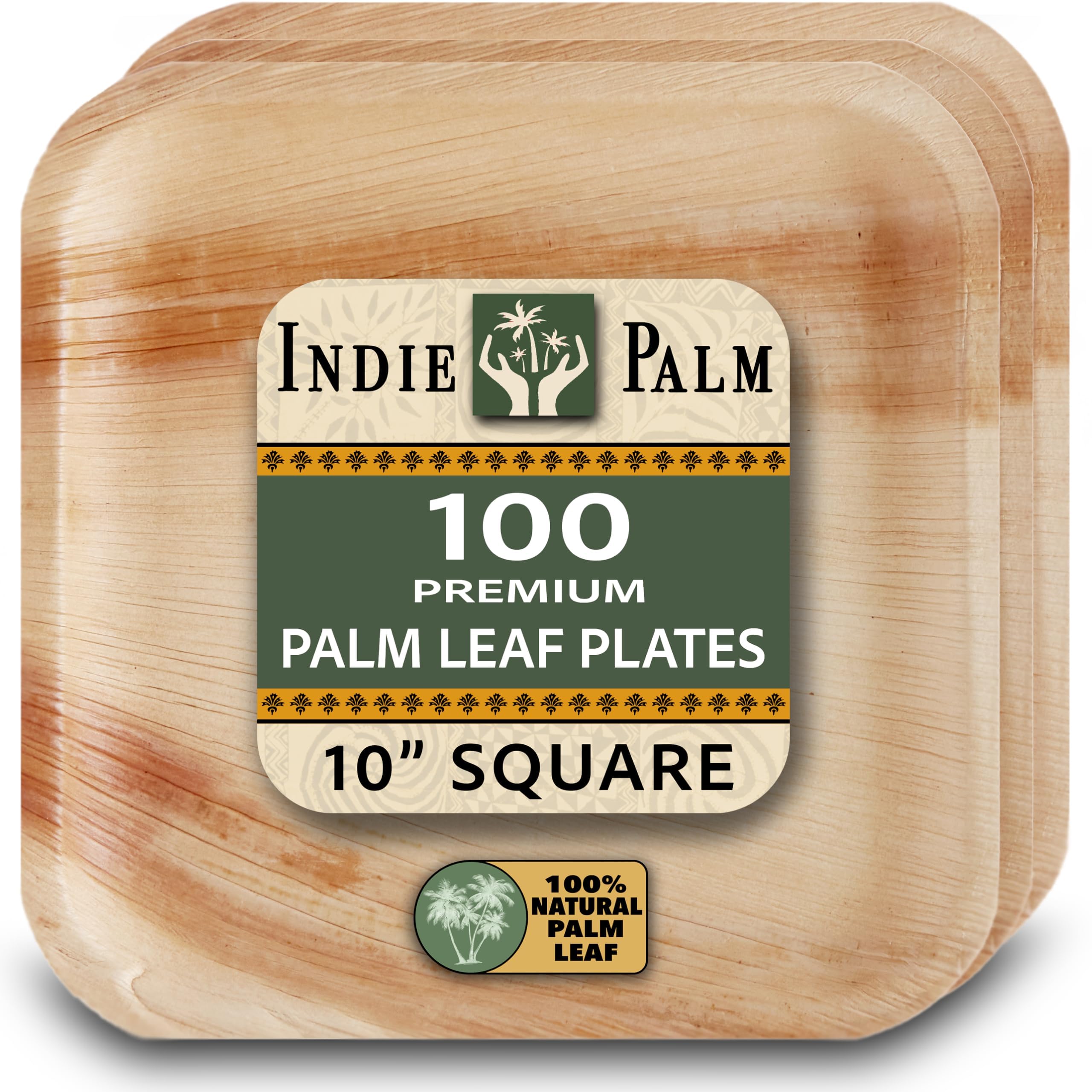 Photo 1 of 10" Square Disposable Palm Leaf Plates 100 ct | Bamboo & Paper Alternative