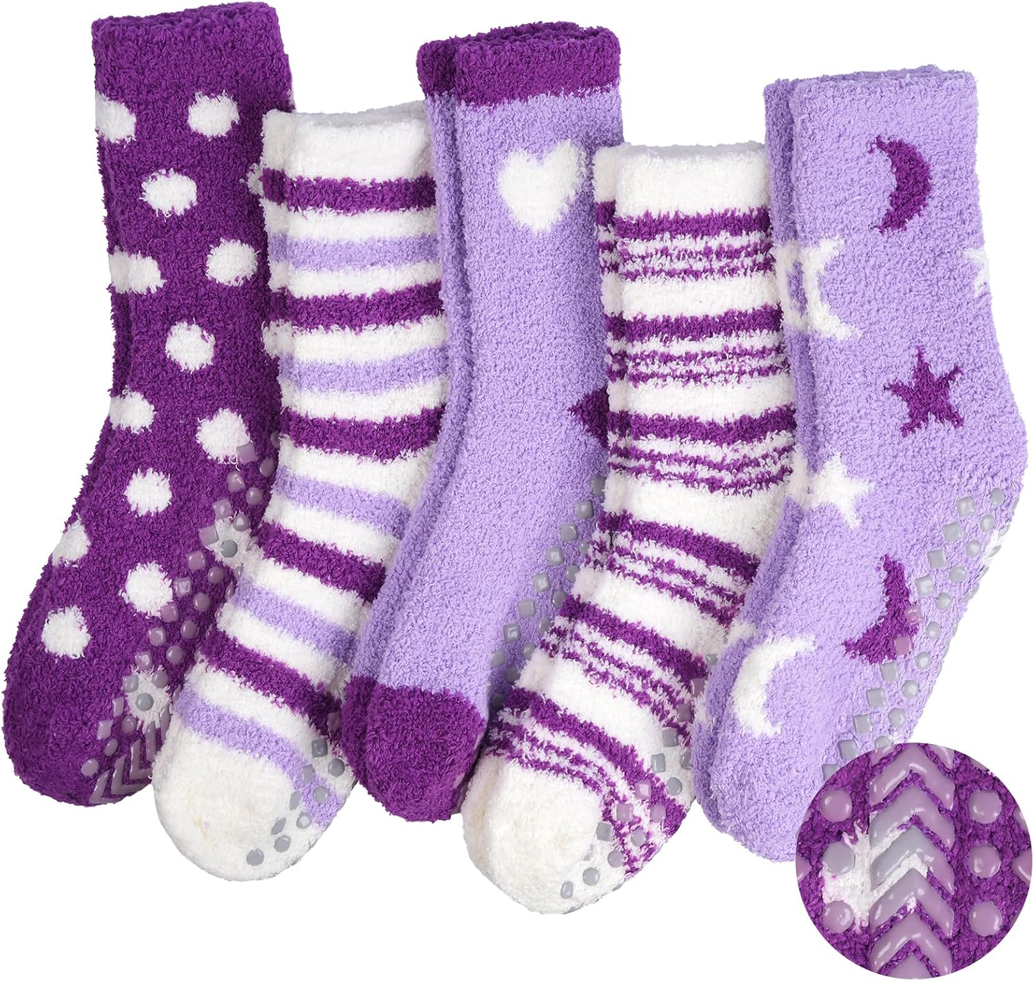 Fall Halloween Fuzzy Socks,Women Grip Socks Hospital Postpartum Slipper
