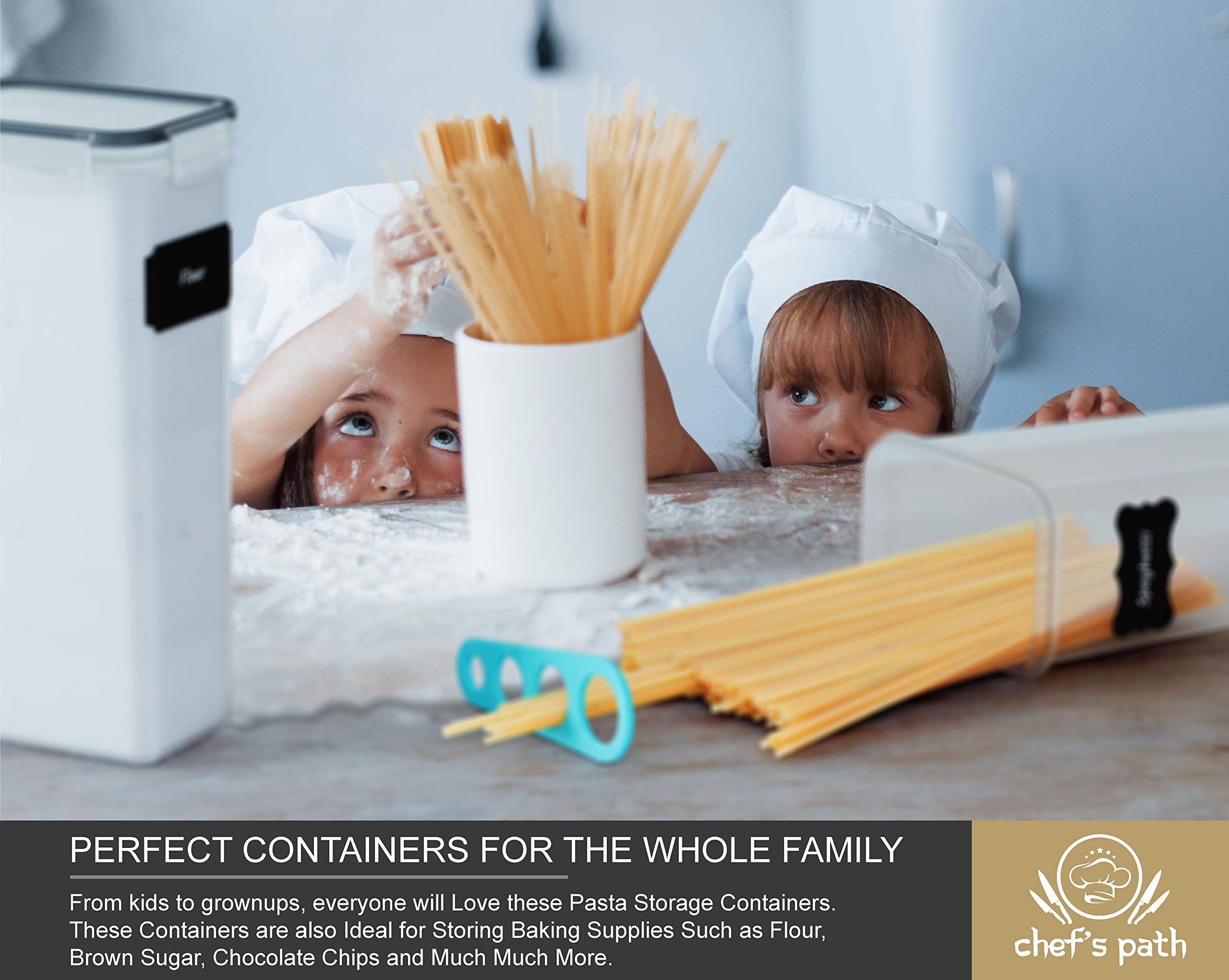 Chef's Path Food Storage Containers for pantry Ideal for Spaghetti