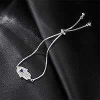 Vista 12 de Evil Eye Bracelets Hamsa Bracelet - 18K Gold Plated Adjustable Eye of Protection Bracelet Silver Evil Eye Amulet ojo Bracelet Gold Evil Eye Jewelry