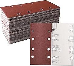 STEBRUAM 30-Piece Sanding Sheet Set 93 x 185 mm Grit 120.8 Holes Various Accessories Materials for Orbital Sander