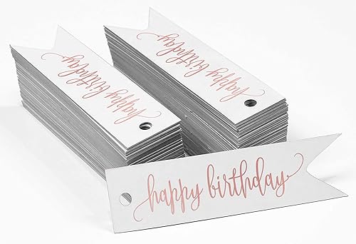 Miniatura 93 de Etiquetas de papel para colgar con texto en inglés «Happy Birthday», 100 unidades Azul,Aqua Blue,Negro -,azul, cerceta (Dark Teal Blue),Rosa