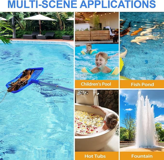 Red saca hojas con poste telescópico ajustable para piscina miniatura 7