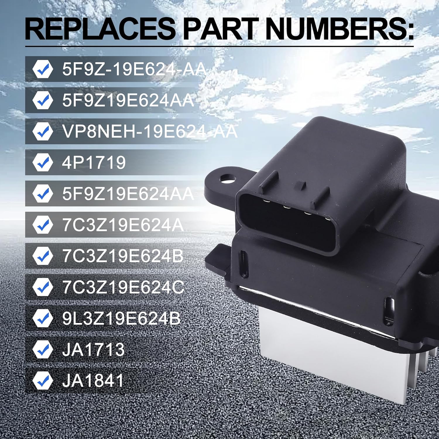 HiSport HVAC Heater Blower Motor Fan Resistor - 5F9Z19E624AA Compatible with Ford F150 F250 Navigator,Compatible with Taurus 2008-2015,Five Hundred 2005-2007