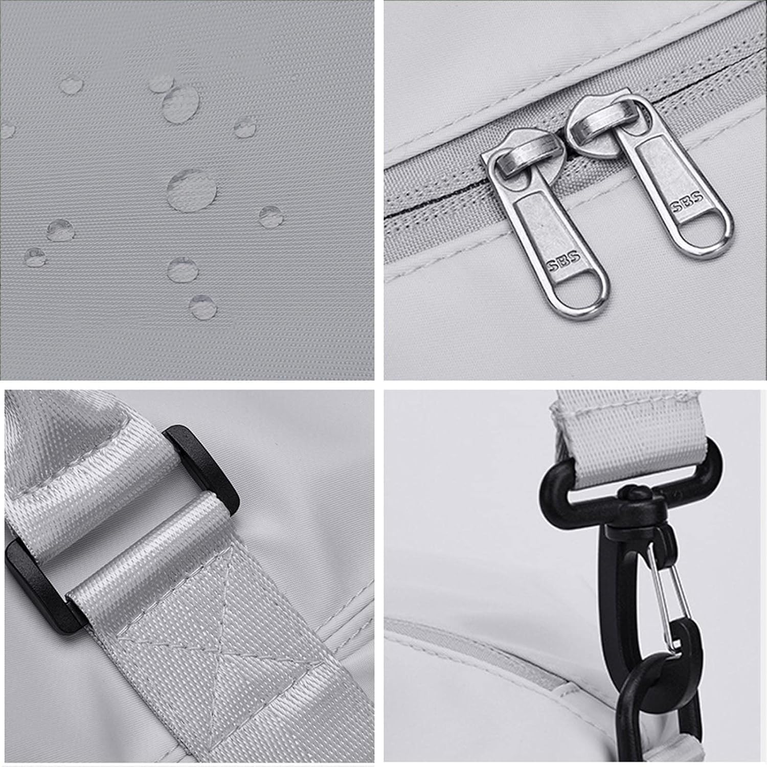 Travel Gym Bag for Women, LANBX Tote Bag Carry on Luggage Sport Duffle Weekender Overnight Bags with Wet Pocket (Grey) - Image 6