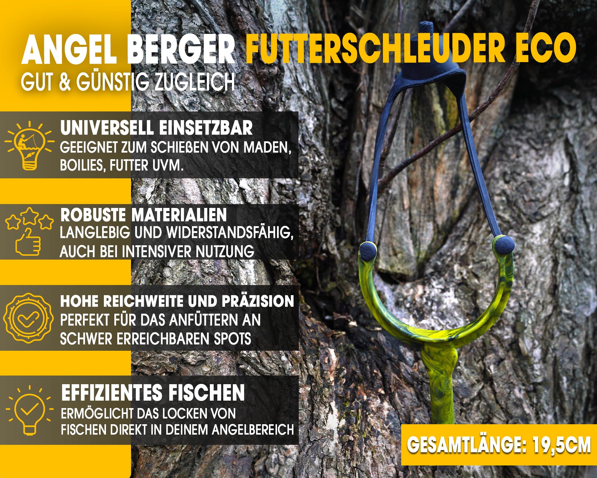 Angel-Berger Proca do zanęty Eco, proca do larw, katapulta, proca do boilies, nęcenie podczas wędkowania