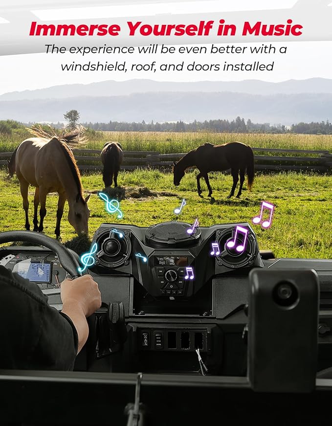 Kit de Audio KEMIMOTO 2.1CH con Subwoofer 5.25" para UTV Polaris Ranger 1000 miniatura 8