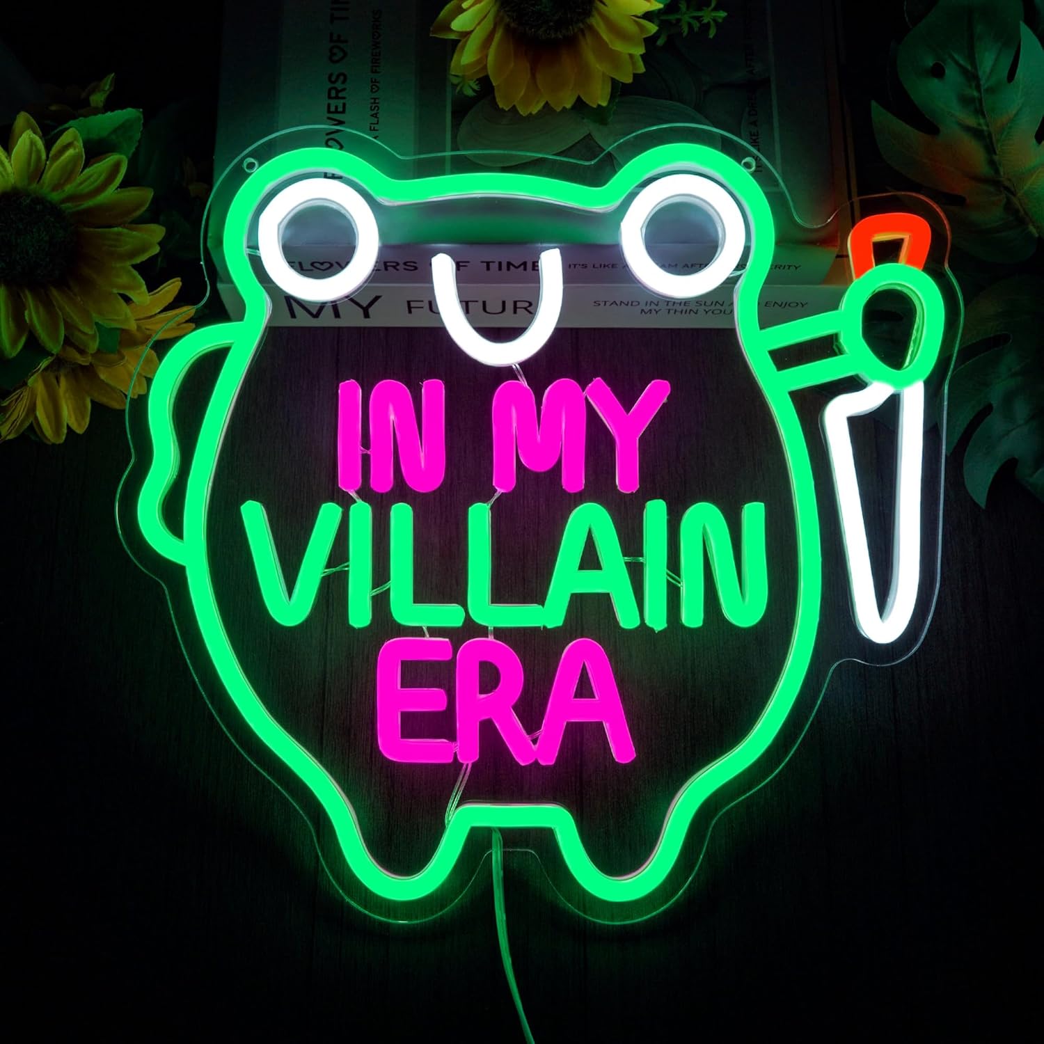 IN My Frog with Knife Neon Sign for Wall Decor Dimmable Frog Neon Light for Girls Cave USB Powered Funny Led Sign for Bedroom Game Room Girls Gift（12.6 * 11.8 inches）