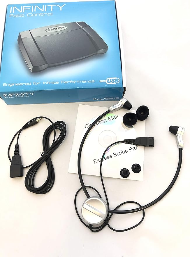 Dictation Mall Express Scribe Pro with CD, Grundig Headset and Infinity Foot Pedal