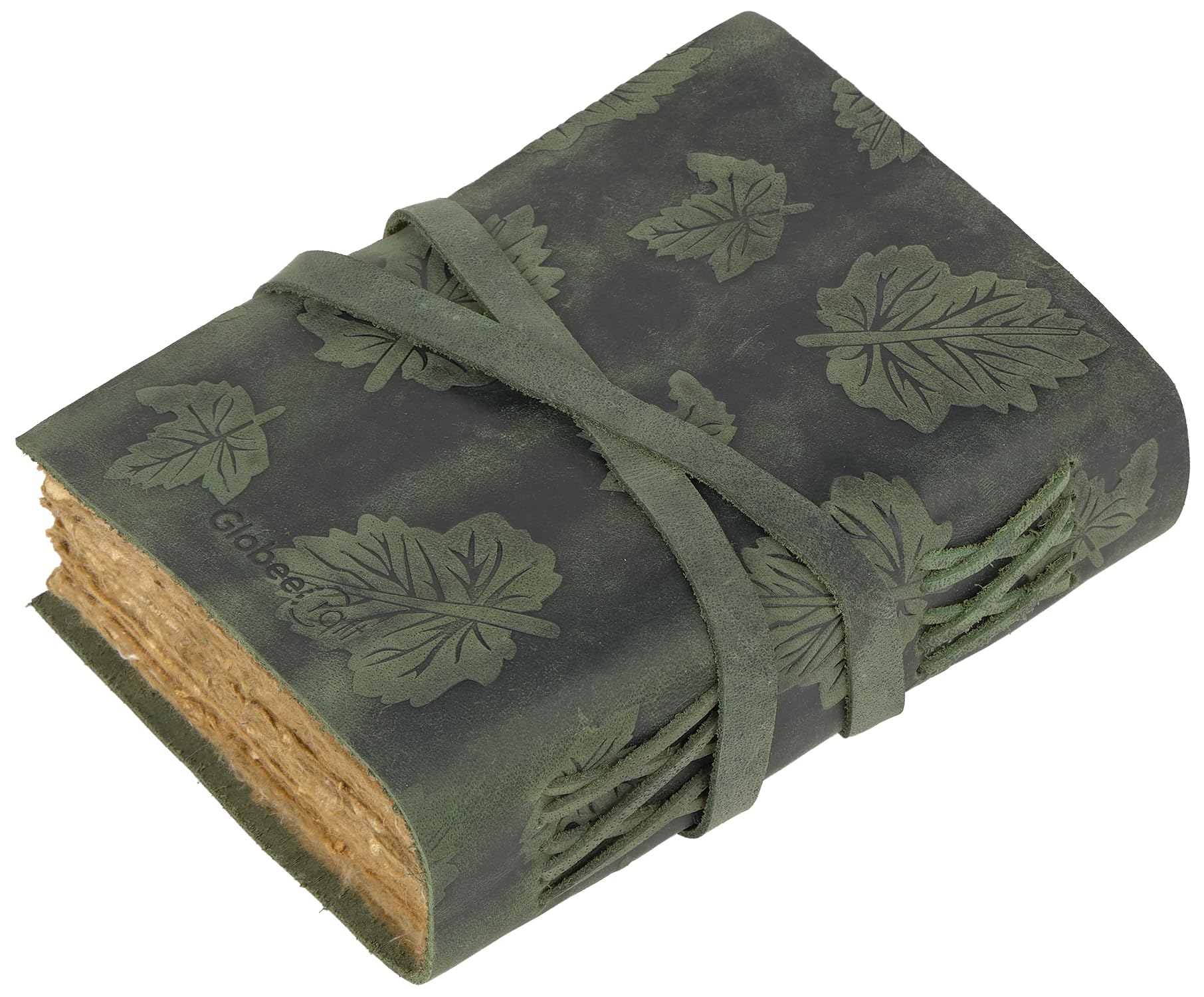 Taccuino pelle vintage verde con carta di cotone 21x16 cm ideale come diario da viaggio o agenda in pelle artigianale