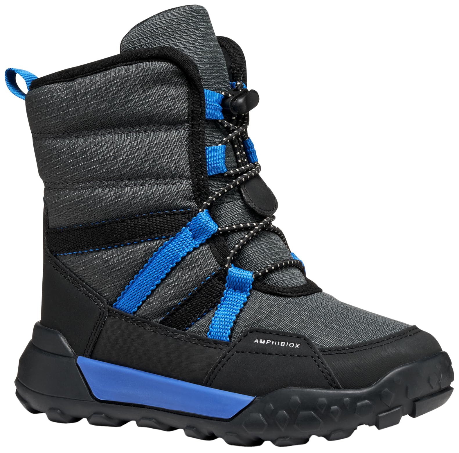 Geox J Trekkyup Boy B ABX Ankle Boot, DK Grey/Royal, 33 EU, Dk Grey Royal, 1 UK