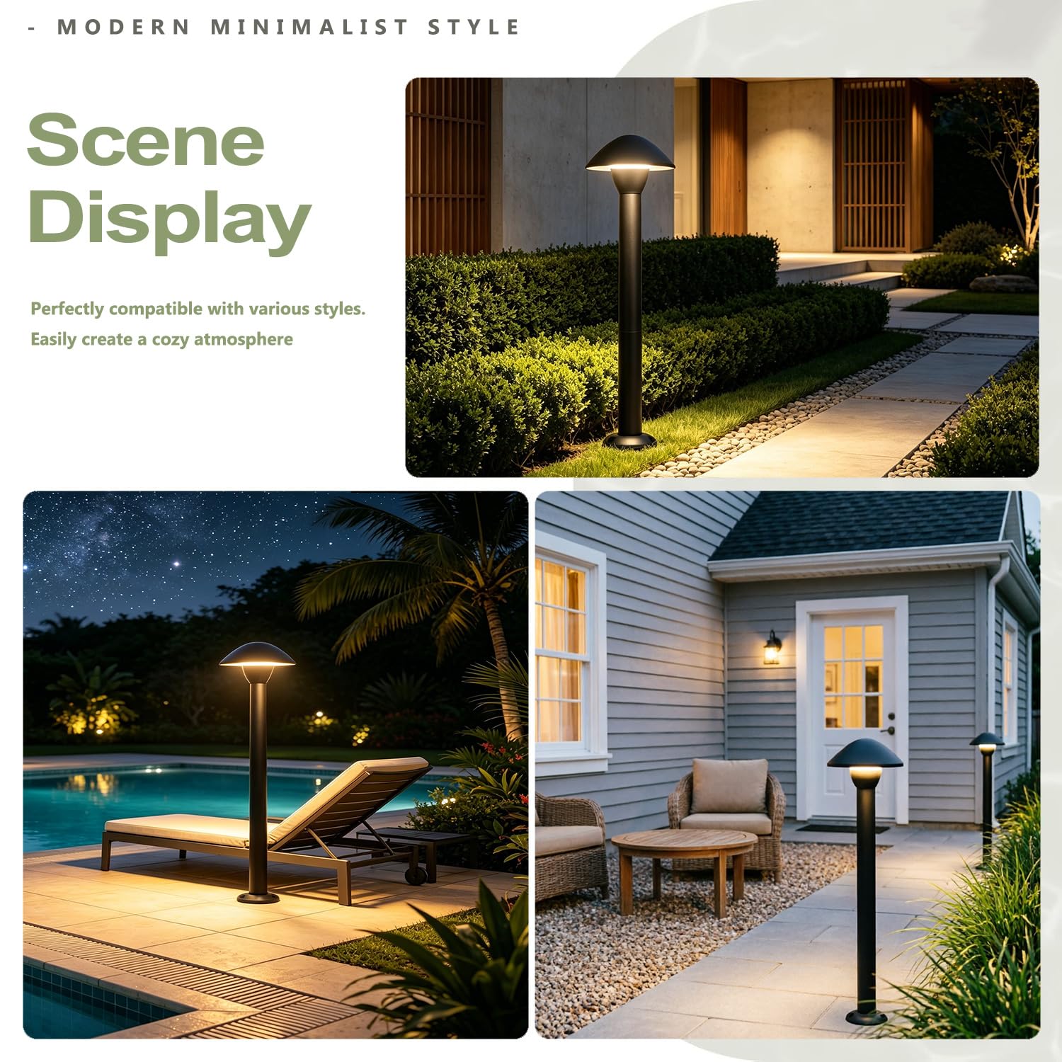 Baliza LED para Exteriores, Resistente al Agua IP65, Luces Modernas para Caminos de jardín, césped, Patio, Entrada de vehículos, iluminación Lateral Exterior de Aluminio.