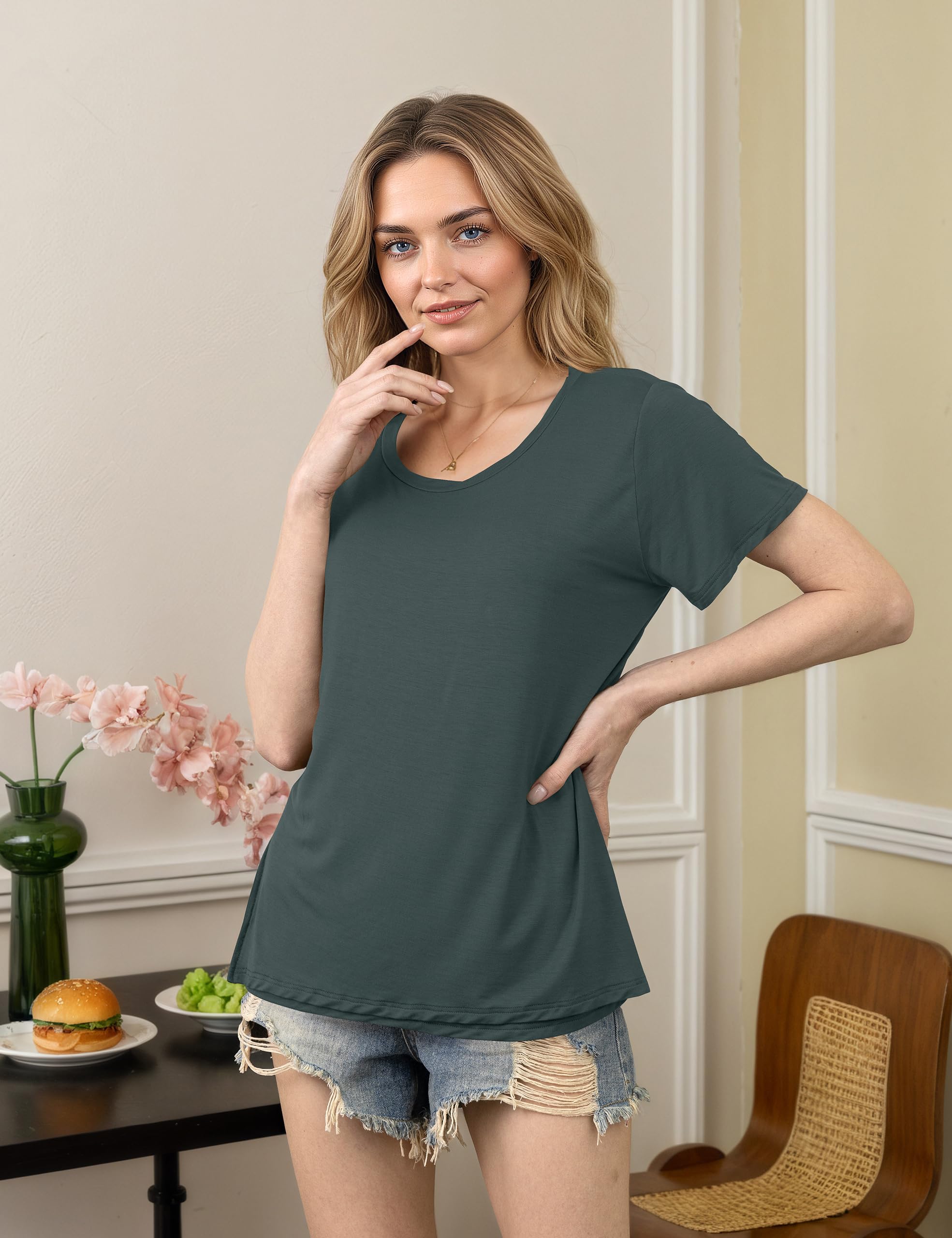 SUNNYBUY Still - Juego de 3 camisetas de lactancia de manga corta para mujer, ropa de maternidad cómoda para embarazo y lactancia