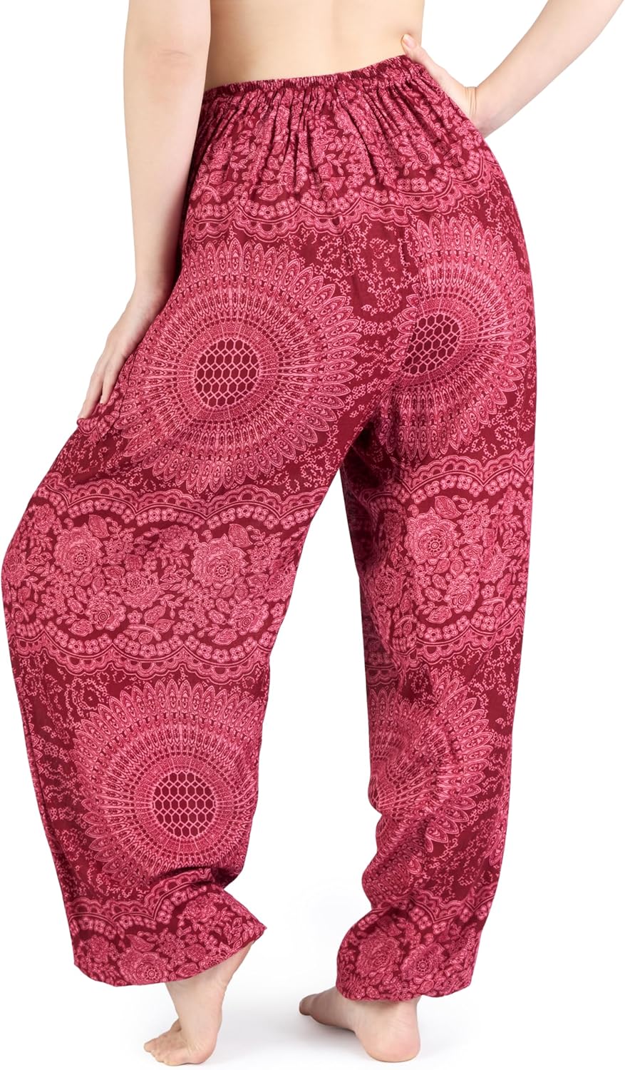 Lannaclothesdesign Harem Pants Women – Boho Elephant Pants High-Waisted Hippie Clothes with Pockets for Yoga - Image 2