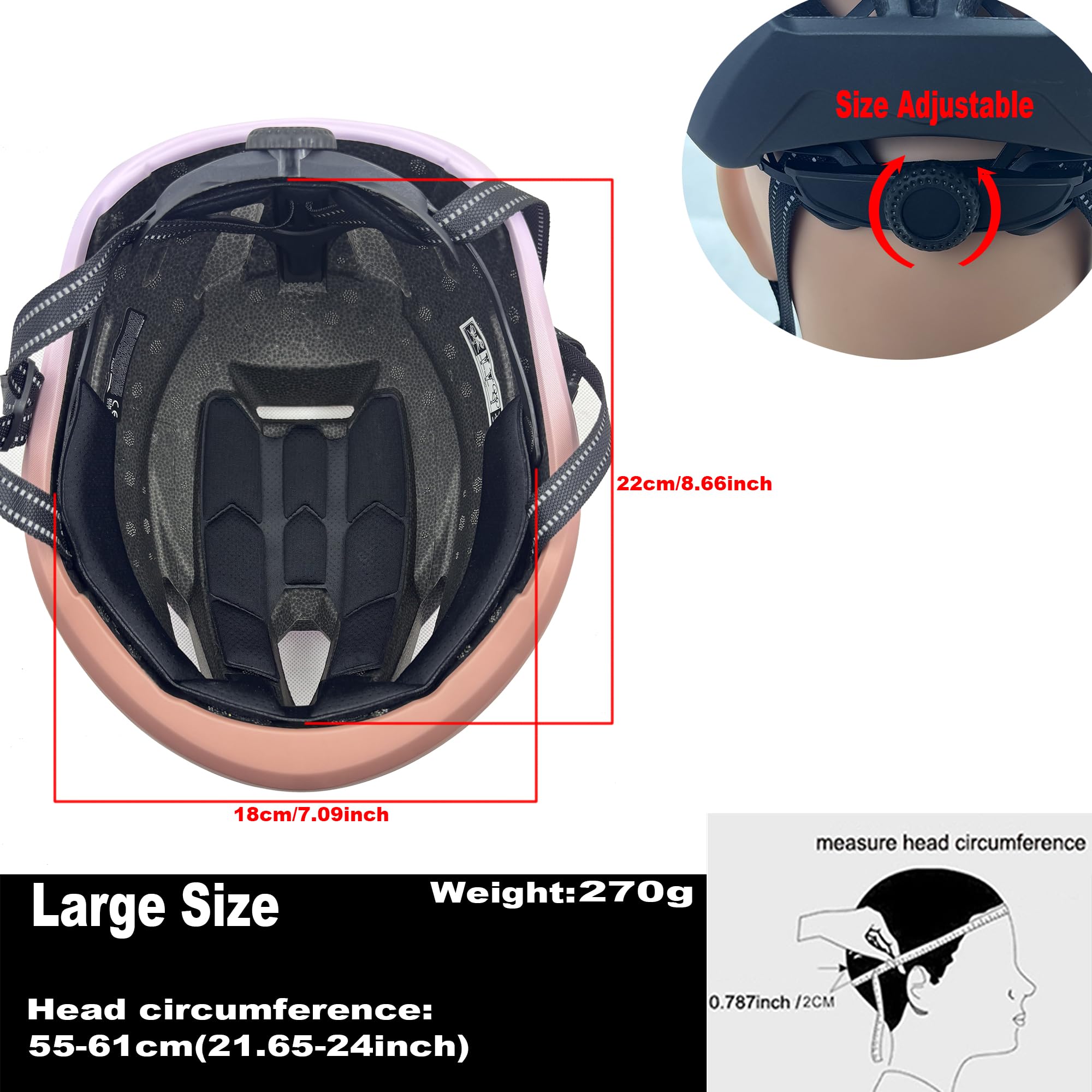 Rennradhelm für Erwachsene, für Herren und Damen, leicht, für Mountainbike, Rennrad, Fahrradhelm, verstellbar für Herren