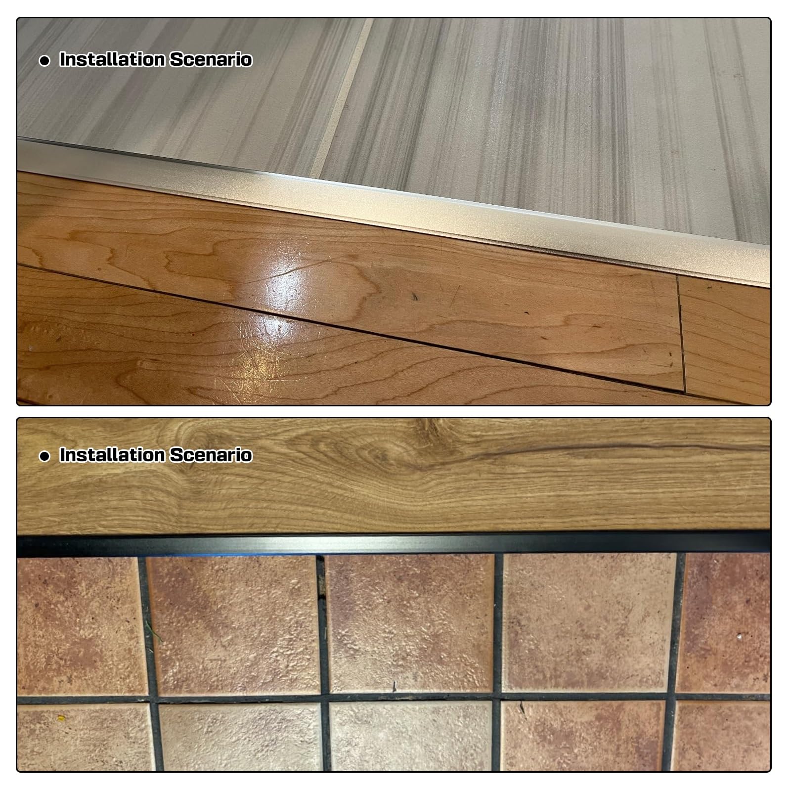 Strisce Di Transizione A T In Alluminio Per Pavimenti – 3 Pezzi Da 90 Cm, Impermeabili, Tagliabili, Colore Oro