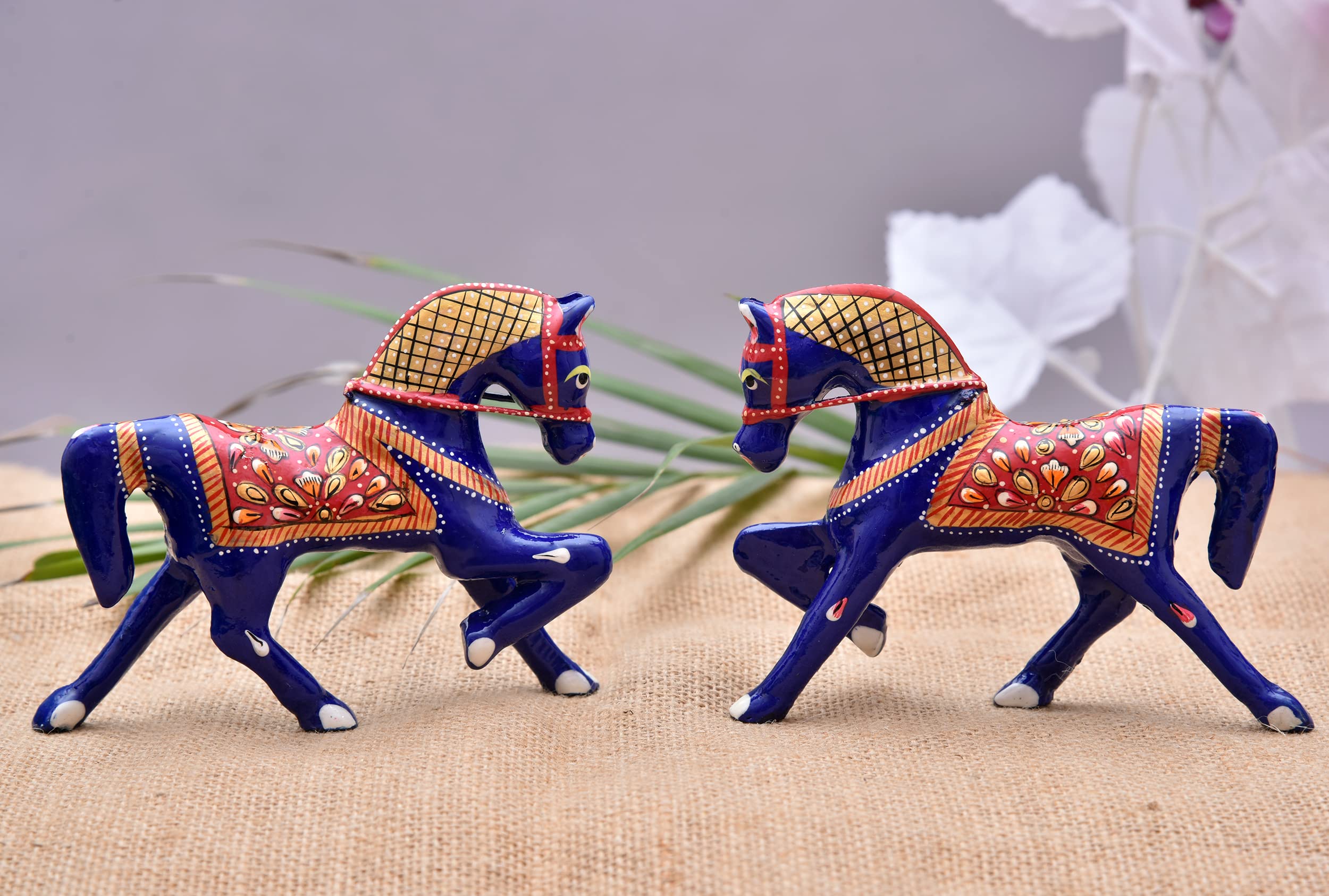 Buy Nirmal Handicraft Meenakari Horse Statue Spiritual Auspicious