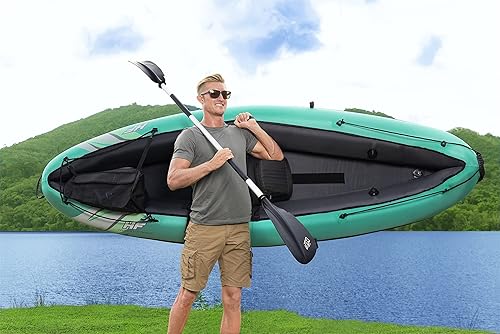 Miniatura 41 de Bestway Hydro Force - Juego de kayak inflable Incluye asiento, remo, bomba de mano, bolsa de transporte de almacenamiento Ideal para adultos