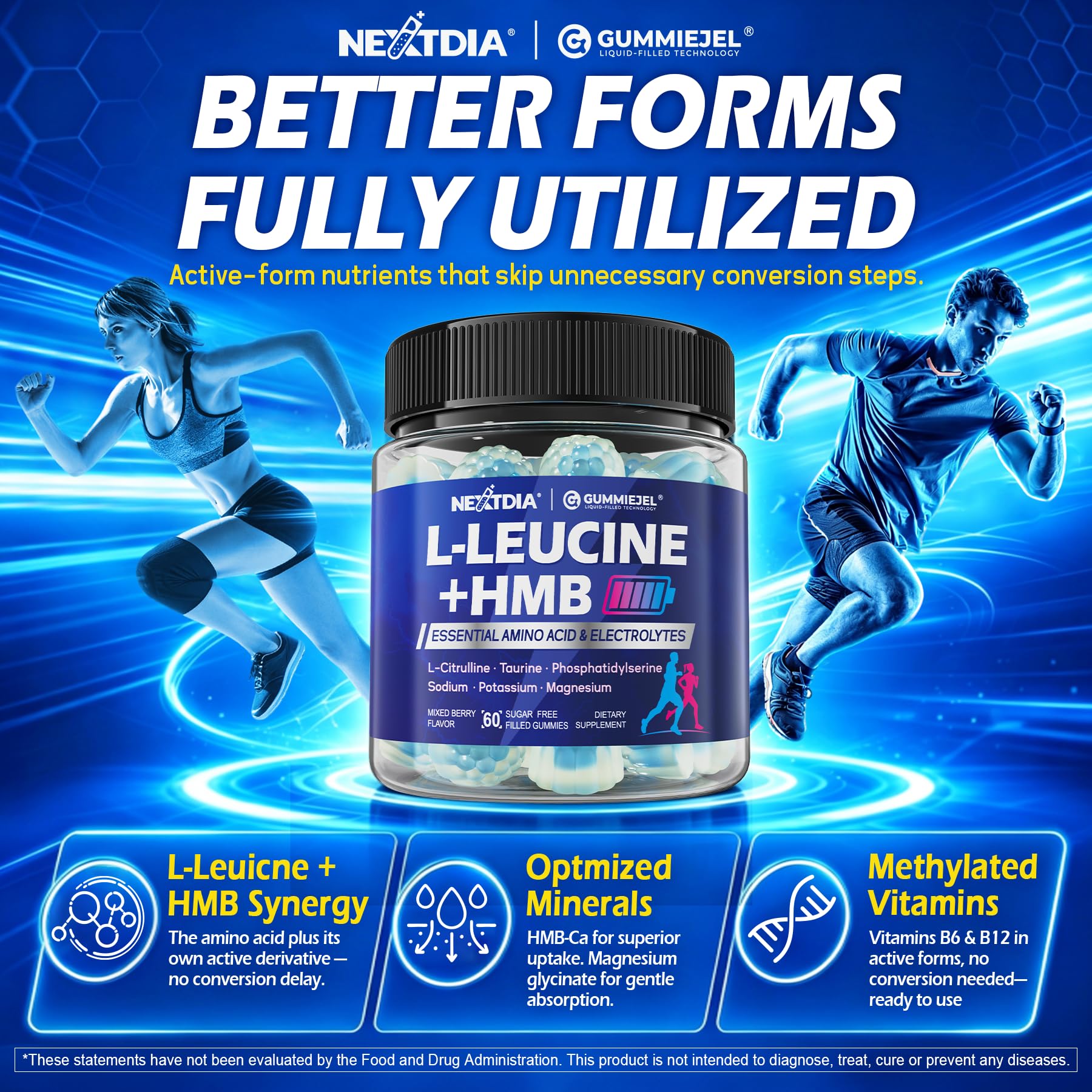 Hmb and L-Leucine Gummies, EAA BACC Aminos Supplements for Women Men, 60Cts — Amazon image 4