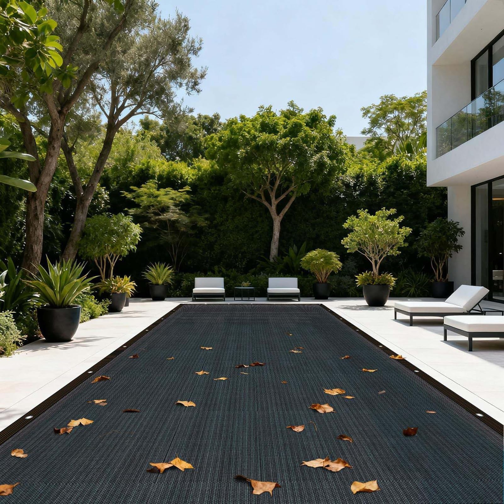 Filet de Protection Piscine Rectangulaire,4x8m/5x10m Couverture Piscine Hivernage pour Extérieur, Maille Fine - Bâche de Protection Piscines Enterrée et Hors-Sol, Anti Feuilles(5x8m(16.4x26ft))