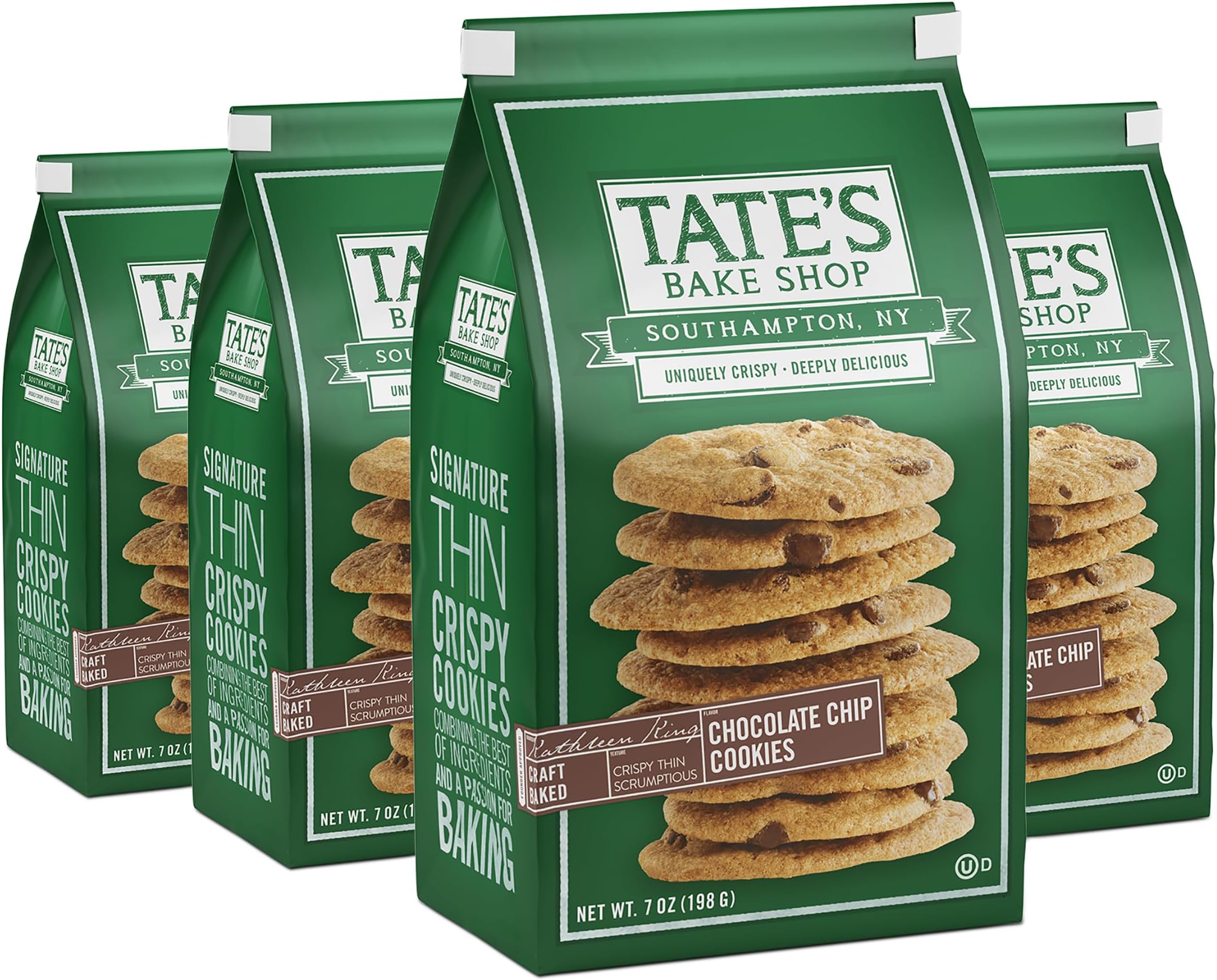 Tate's Bake Shop Chocolate Chip Cookies, 4-7 oz Bags