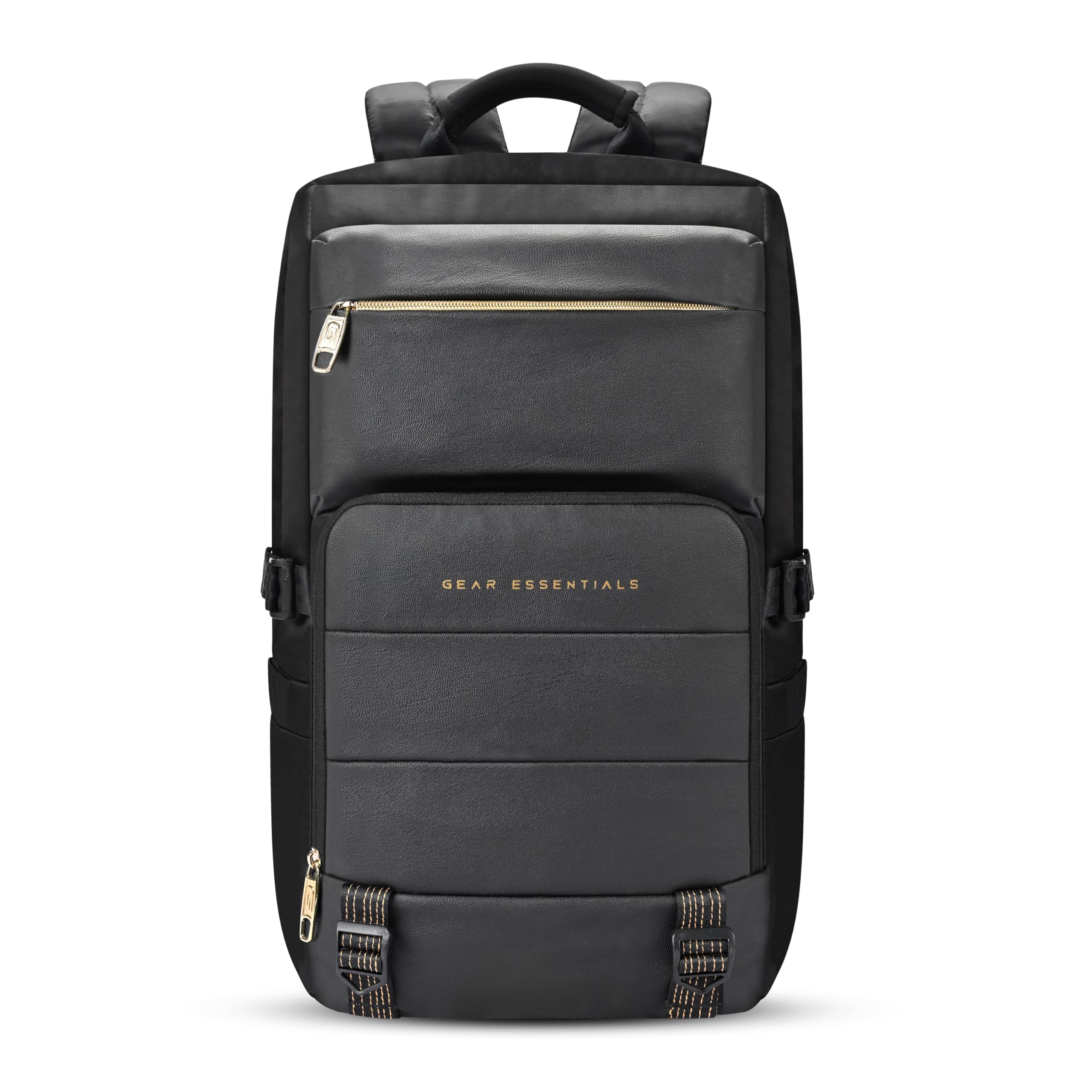 Gear Double Decker 31L Large Water Resistant Faux Leather Anti-Theft Laptop Backpack/Office Bag For Men/Women