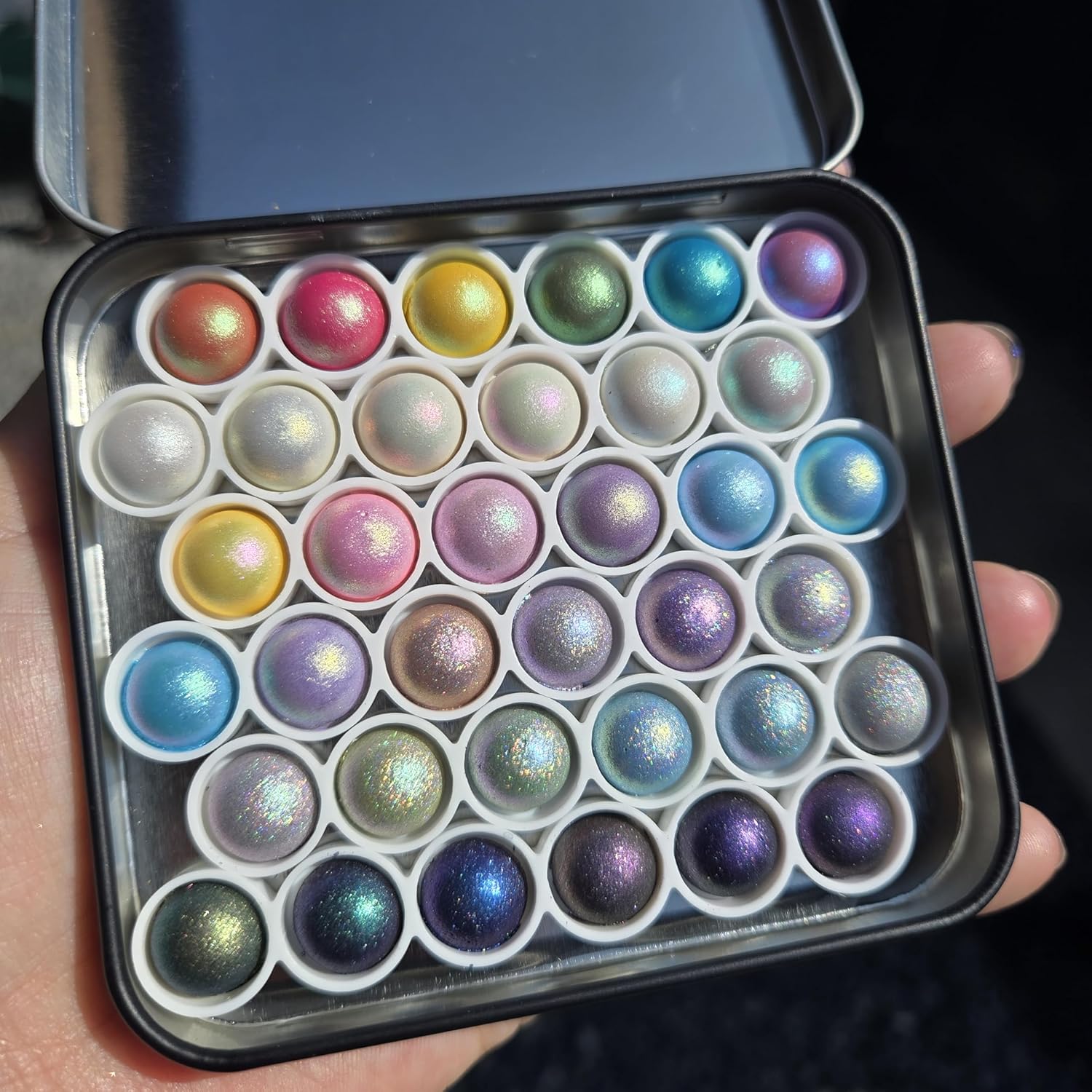 IUILE Handmade Watercolor Paints - Magical Drop Tiny Sampler Tin Set Vol. 1 (36 colors)