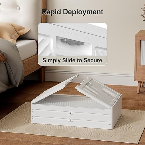 Miniatura 5 de JOYMOOP Organizador plegable de almacenamiento, caja de almacenamiento plegable de 84 cuartos de galón con ruedas y puerta, contenedor de