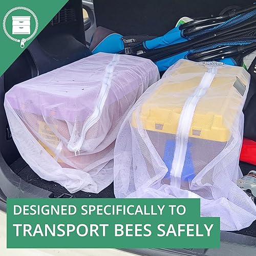 Miniatura 2 de La bolsa de malla diseñada para que los apicultores muevan las abejas de forma segura con malla de alta resistencia, cremallera YKK y costuras de