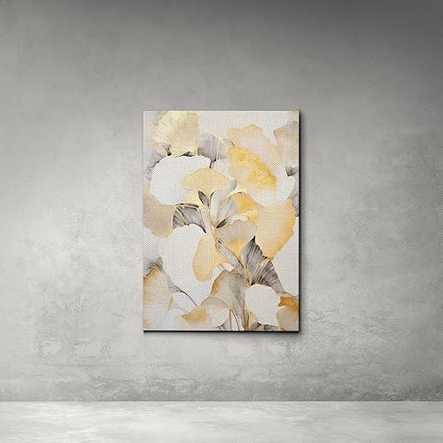 Miniatura 4 de Original Ginkgo biloba Print On Canvas, Modern Textured Gold Wall Art, Abstract Gold Leaves Print, Living room Wall Decor, Canvas Art, Print