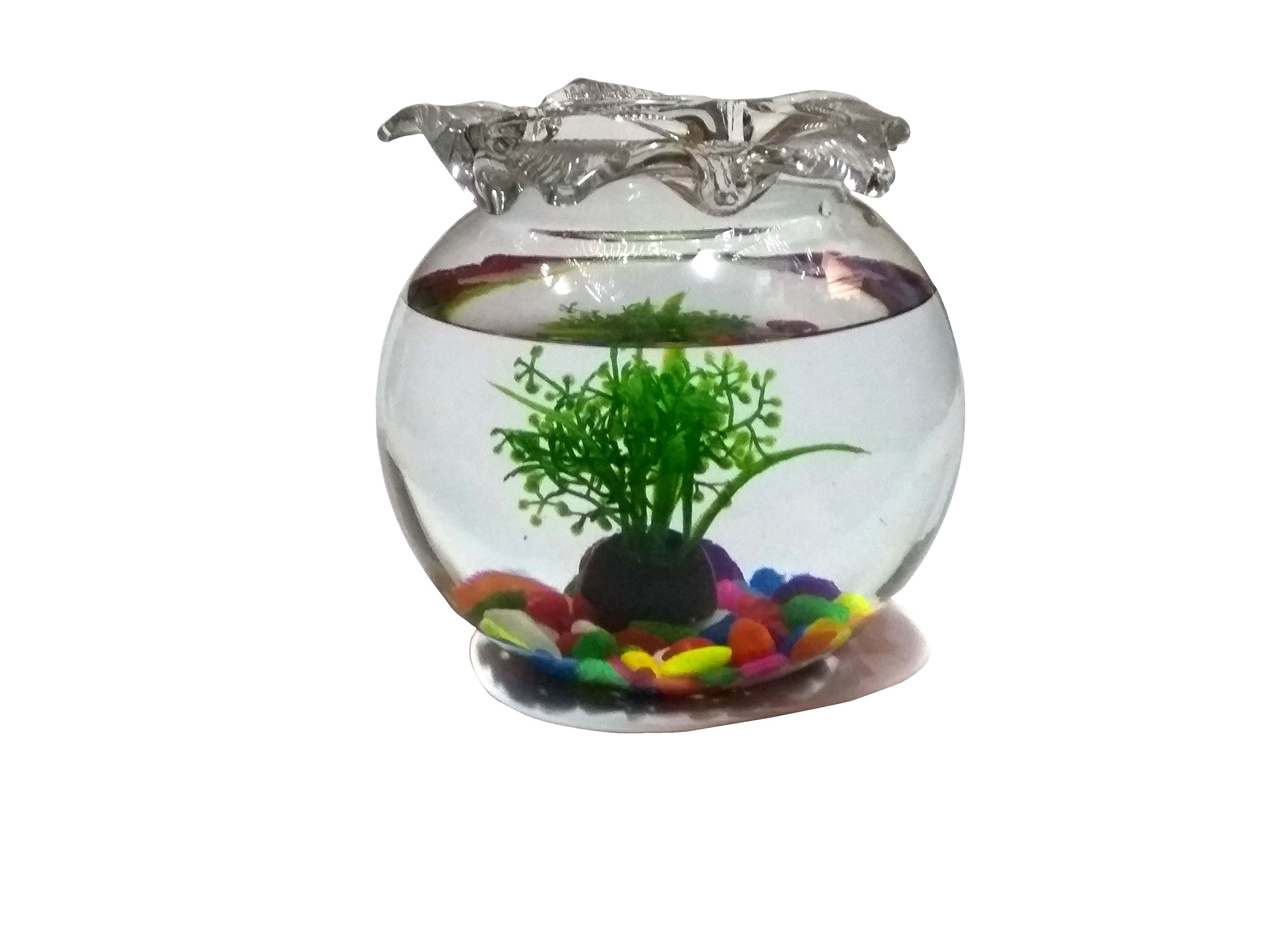 Jainsons Diwali Gift Fish Glass Bowl with Baby Plant Multi Color Stone and Artificial Fish (6 inch, Green1) (B076VK7HJ4) Amazon Price History, Amazon Price Tracker