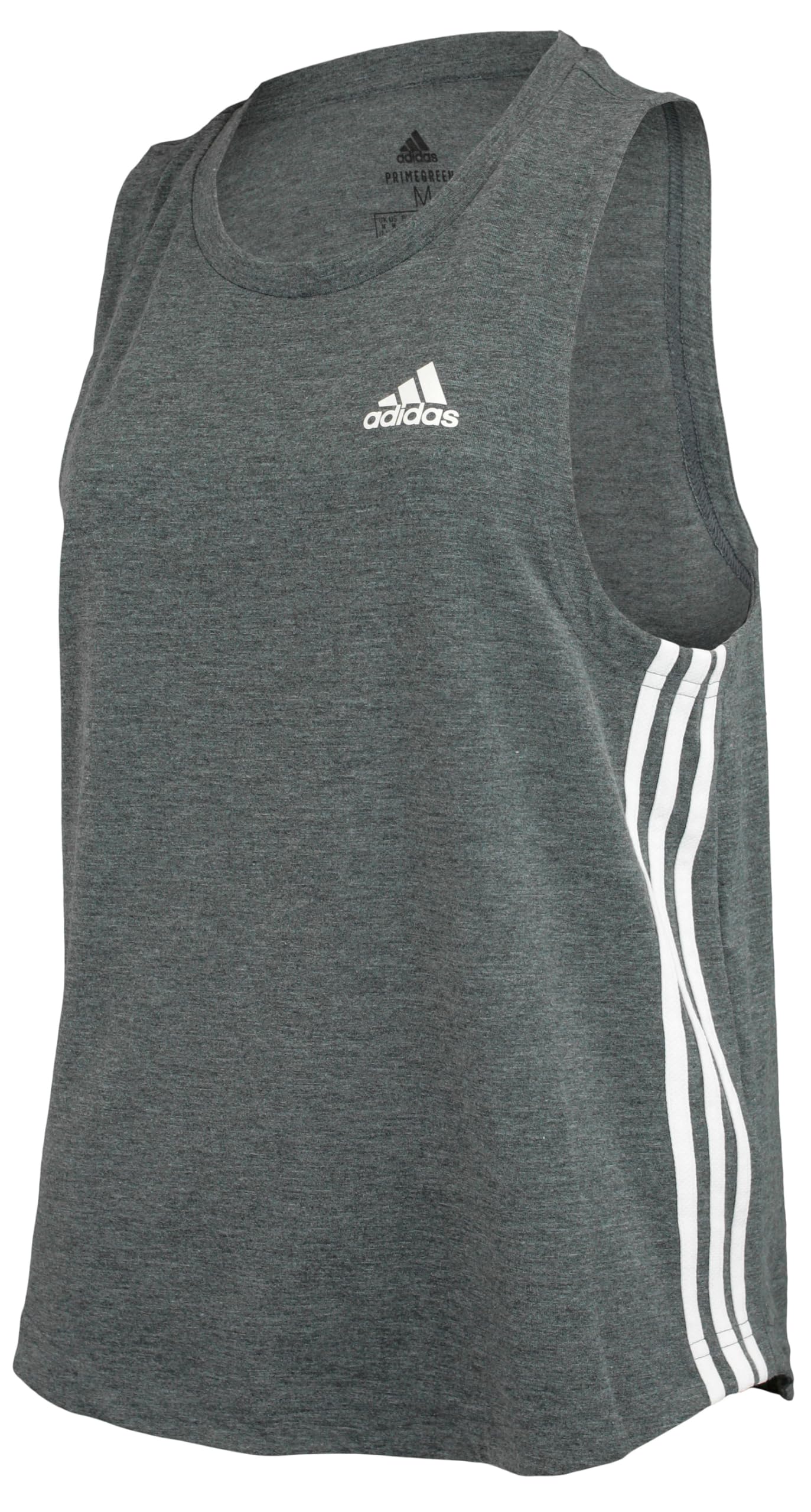 adidas Women's 3 Stripes Loose Fit Athletic Tank Top, Black Melange, X-Large