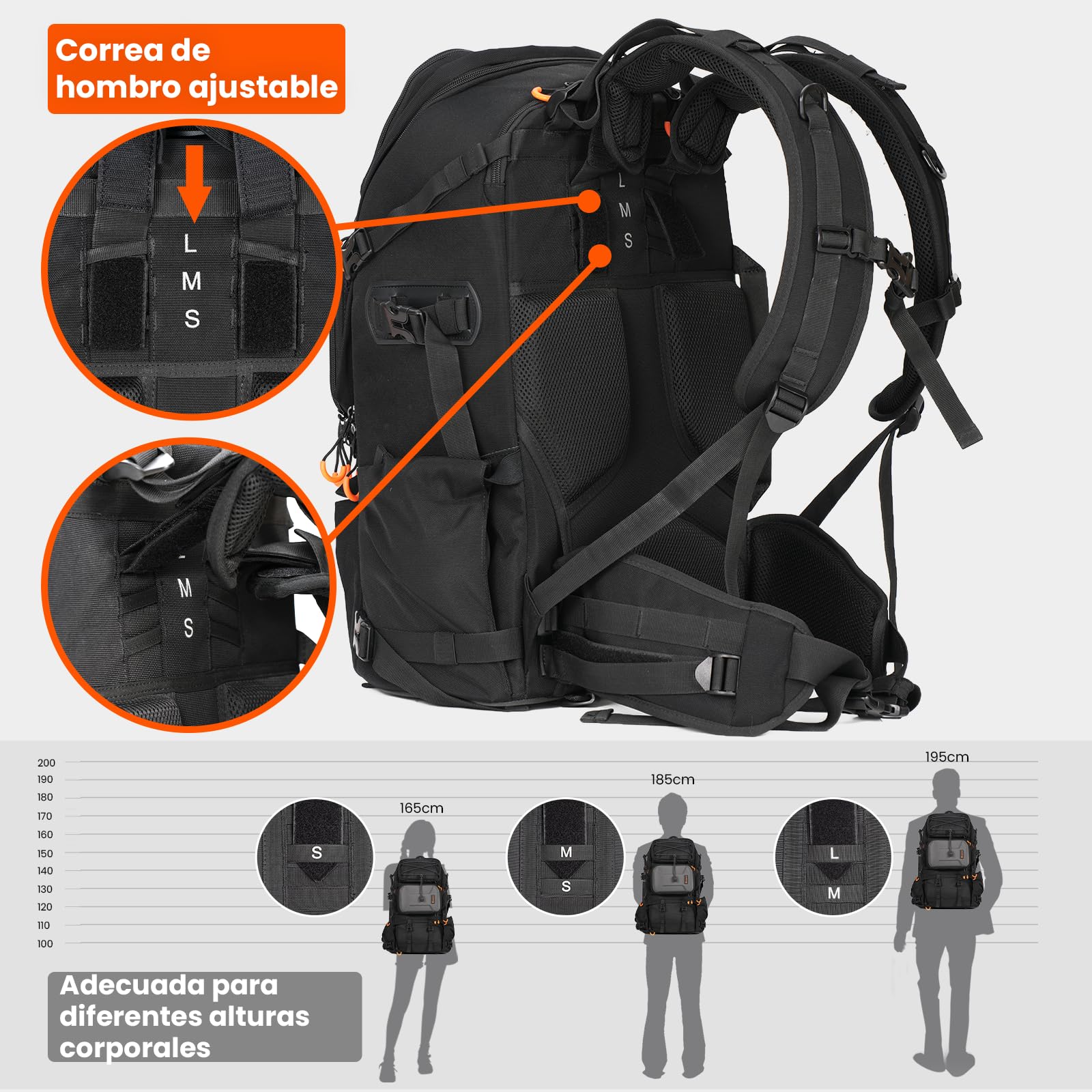 TARION Mochila grande para cámara fotográfica - Bolsa impermeable para cámara DSLR