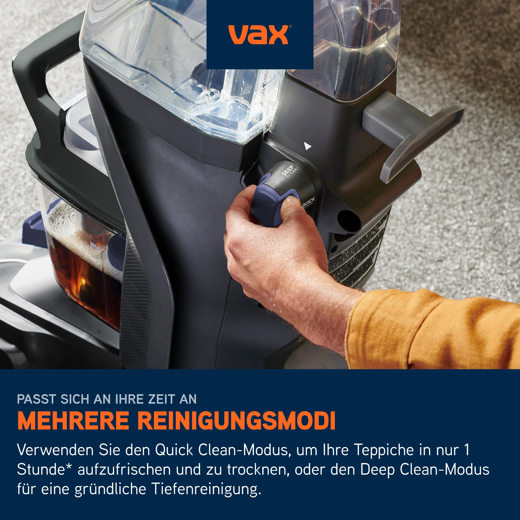 Vax SpinScrub Power Plus Polsterreiniger Gerät Teppichreiniger für Polster & Fleckenentfernung mit SpinScrub-Technologie, XL-Tank, schnelltrocknende Leistung und kraftvolle Haushalt Reinigung