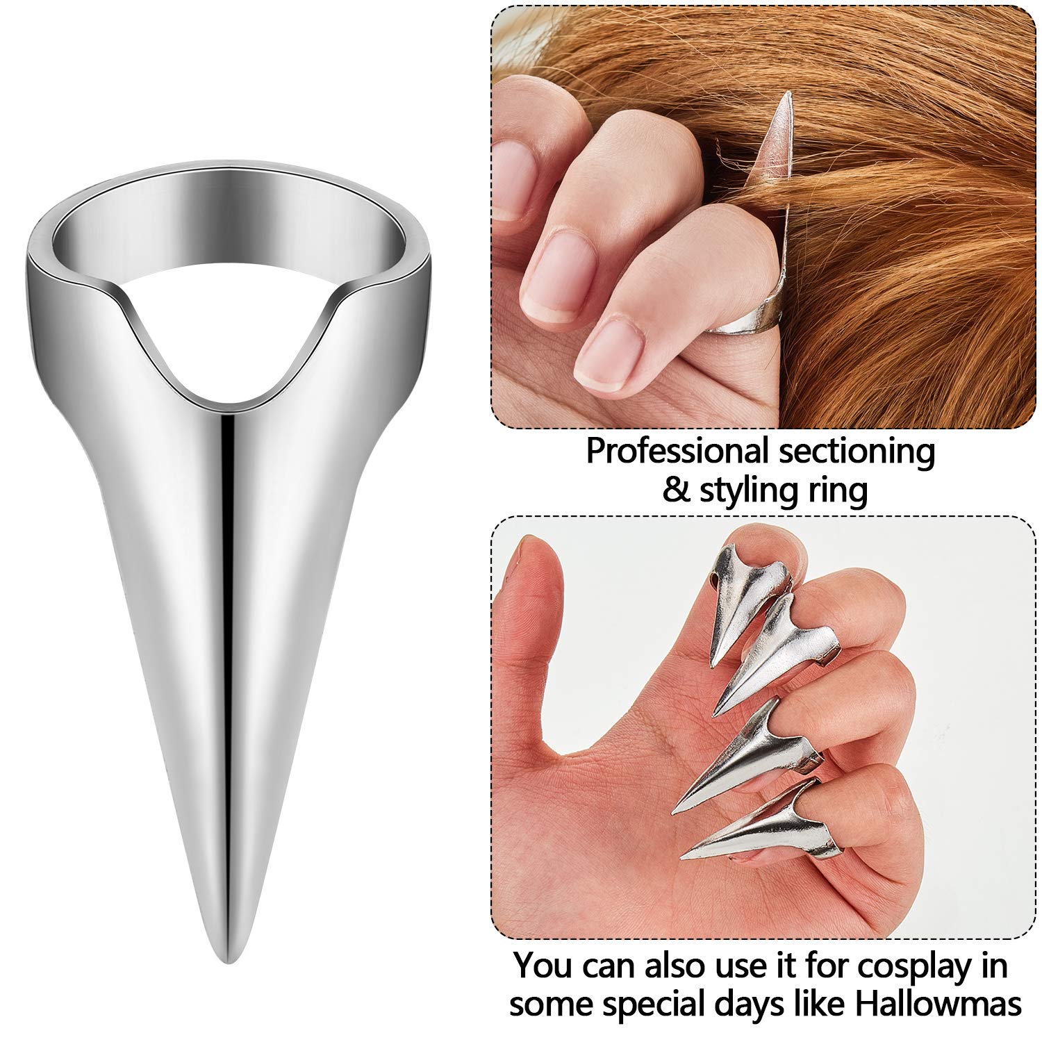 20 Pieces Hair Parting Tool Finger Pinky Parting Tool for Braids Selecting Tool Sectioning Ring