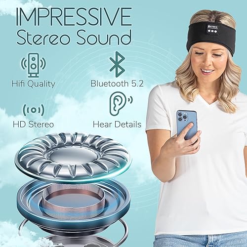 Miniatura 6 de Steen - Auriculares Bluetooth para dormir, máscara inalámbrica Bluetooth para dormir con altavoces estéreo HD ultrafinos  Perfecto para dormir,