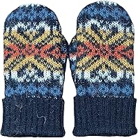 Freyja Canada Women's Warm Knit Mittens: 100% Icelandic Wool, Fleece Lined, Water Repellent & Breathable