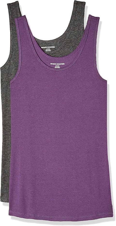 Amazon Essentials Top a Canotta Slim Donna, Pacco da 2