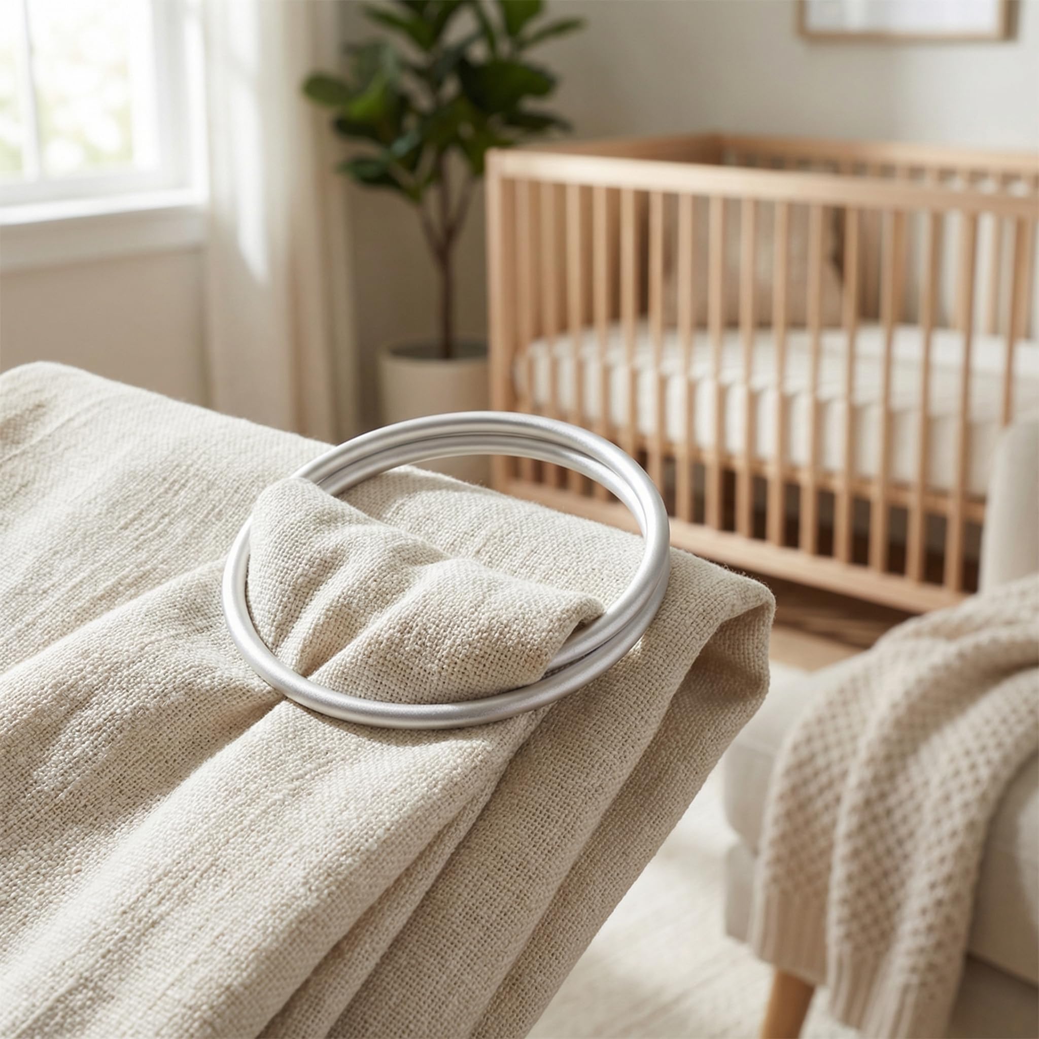 Set 2 Anelli Regolabili in Alluminio 8,7 cm per Marsupi Porta Bebè Neonato, Accessori Grandi Dimensioni per Fasce Portabimbo Bambino - Kit 2 Pezzi