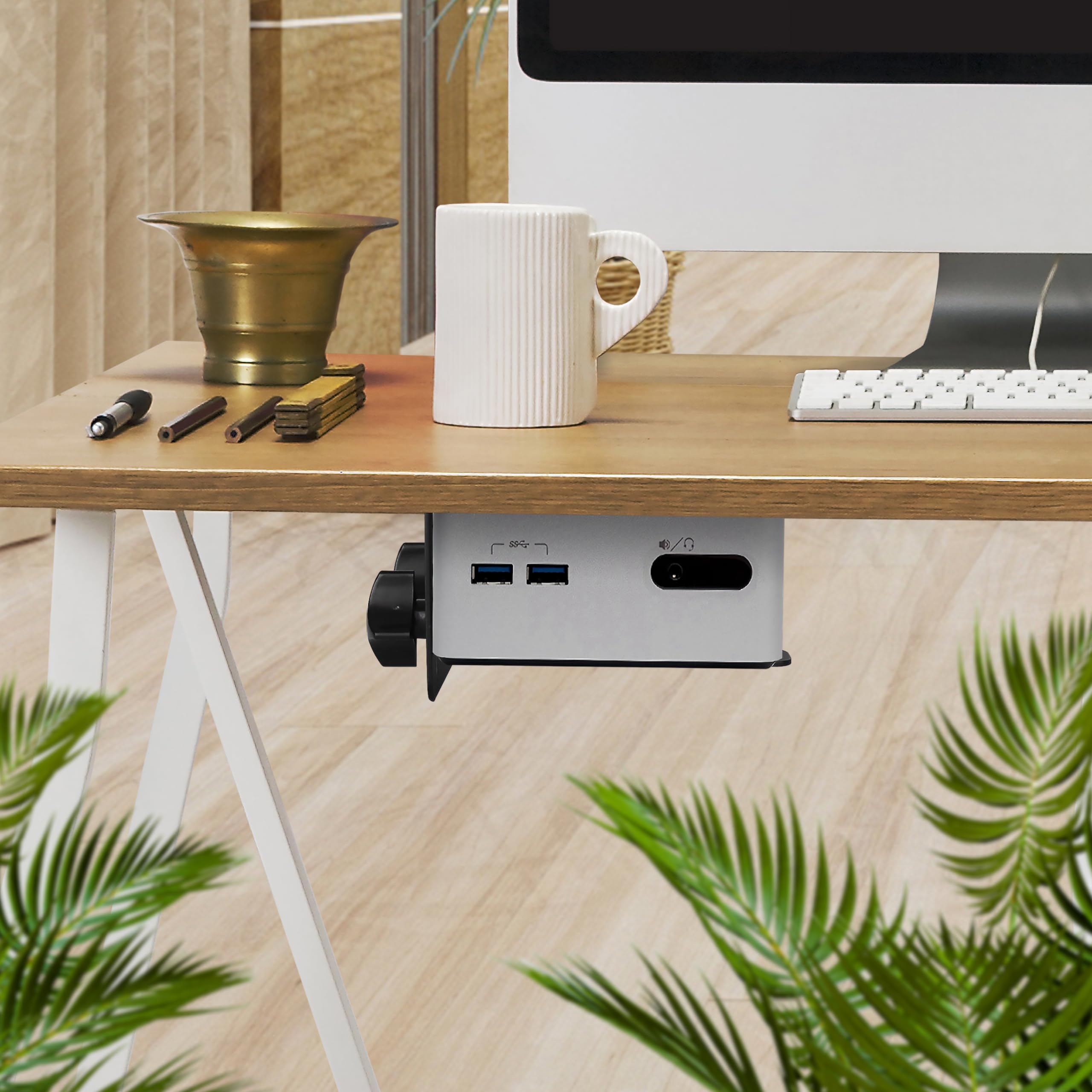 RICOO Mini komputer stacjonarny uchwyt do monitora stołowego uchwyt ścienny i VESA montaż Thin Client Server Rack Rack biurko komputer TRH-01 CPU obudowa stojący uchwyt do Intel NUC pod szafką