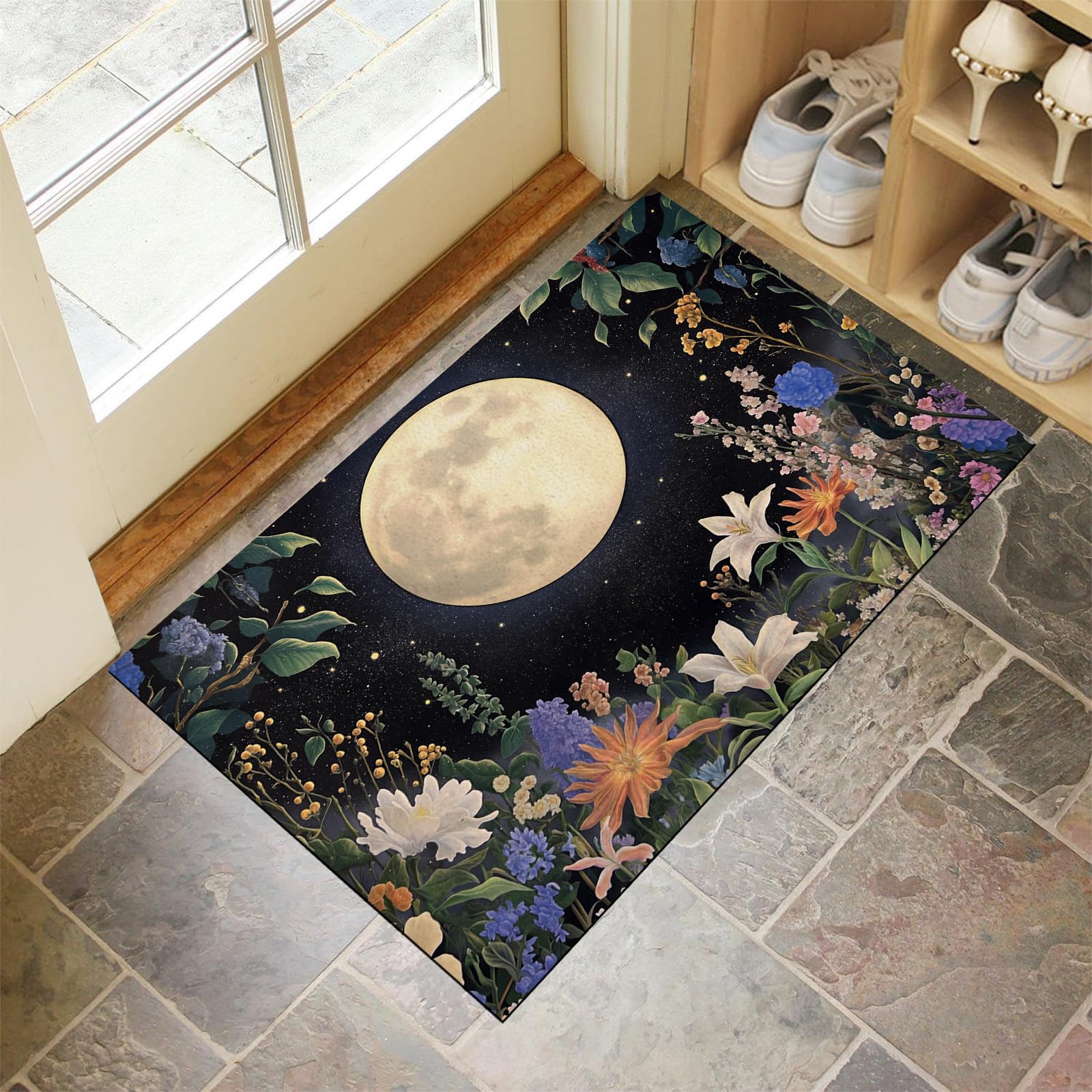Paillasson intérieur entrée absorbant et lavable grand format de porte