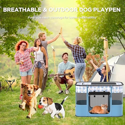 Miniatura 2 de Corral de juego pop para perros y gatos, casas de mascotas para perros y gatos, corral de ejercicio para interiores y exteriores, tienda de campaña