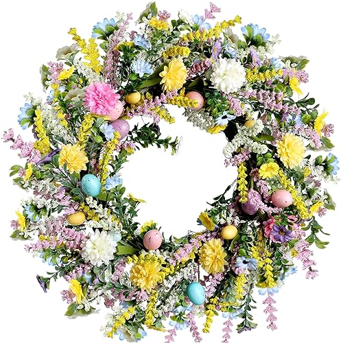 20 Inch Easter Wreath for Front Door Spring Wreath Easter